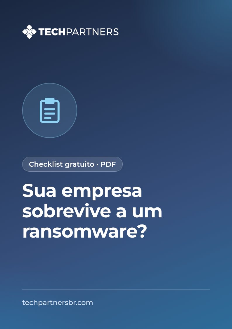 Capa do checklist em PDF: Sua empresa sobrevive a um ransomware?