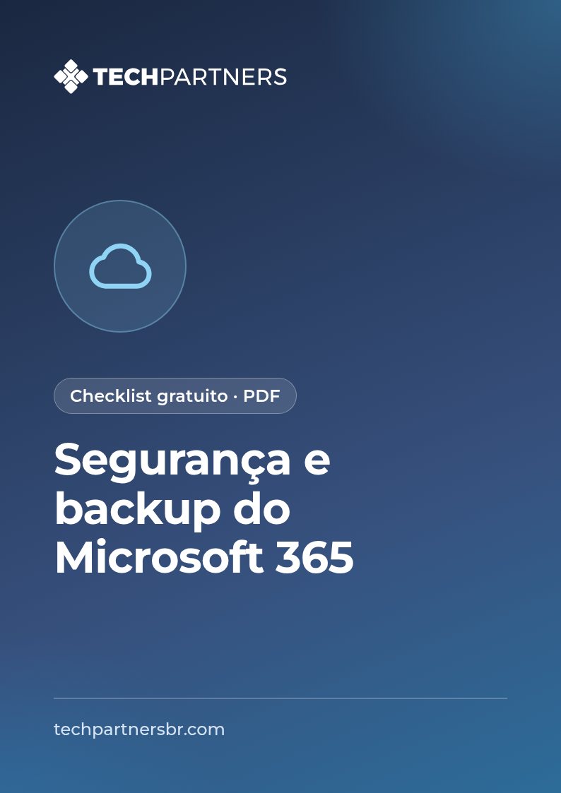 Capa do checklist em PDF: Segurança e backup do Microsoft 365